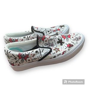 HELLFIRE CLUB stranger things x vans customs size 8 men and 9.5 women